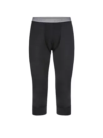 ODLO | Pantalones interiores para hombre Natural 100% Merino Warm 3/4 | schwarz